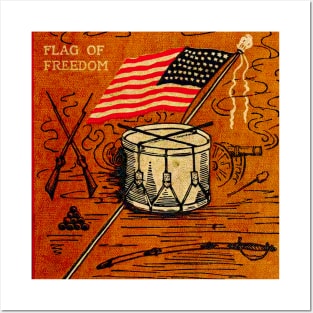 The flag of freedom - a vintage book cover. Posters and Art